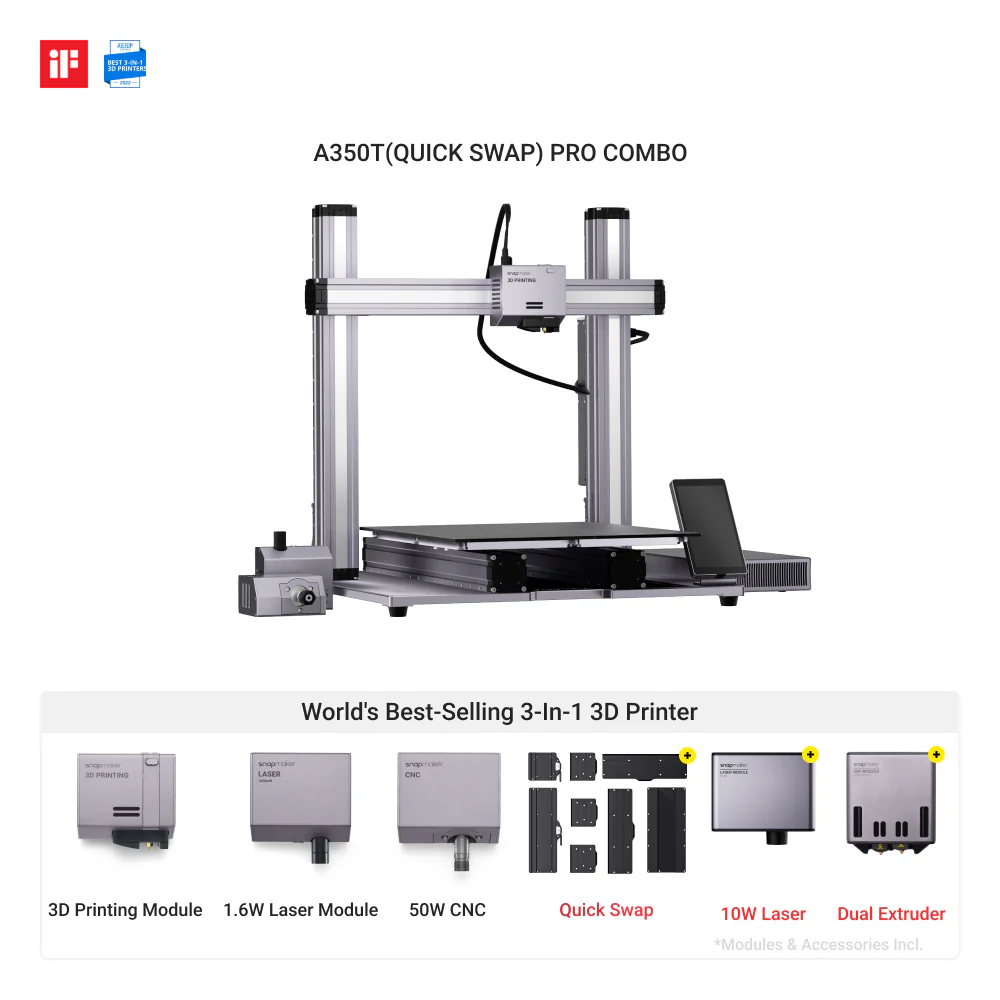 Snapmaker 2.0 Modular 3-in-1 3D Printer A350T - Image 10